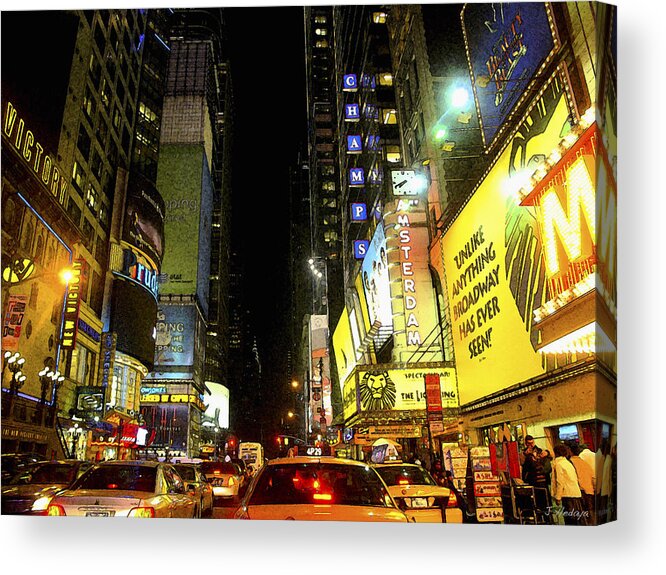 Nyc Acrylic Print featuring the photograph Times Square Photofresco by Joseph Hedaya