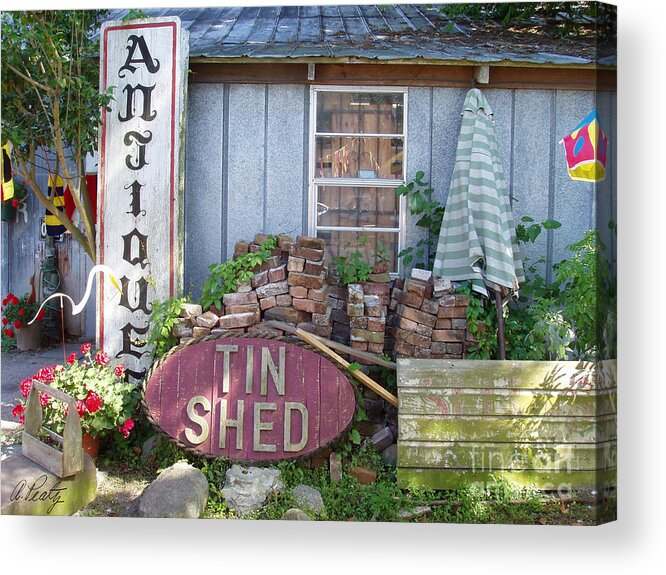 Antiques Acrylic Print featuring the photograph Tin Shed Apalachicola Florida by Audrey Peaty