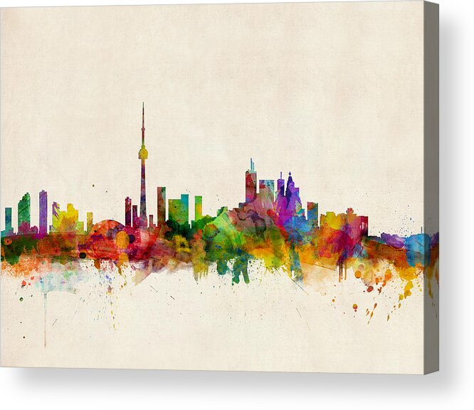 Toronto Acrylic Print featuring the digital art Toronto Skyline by Michael Tompsett
