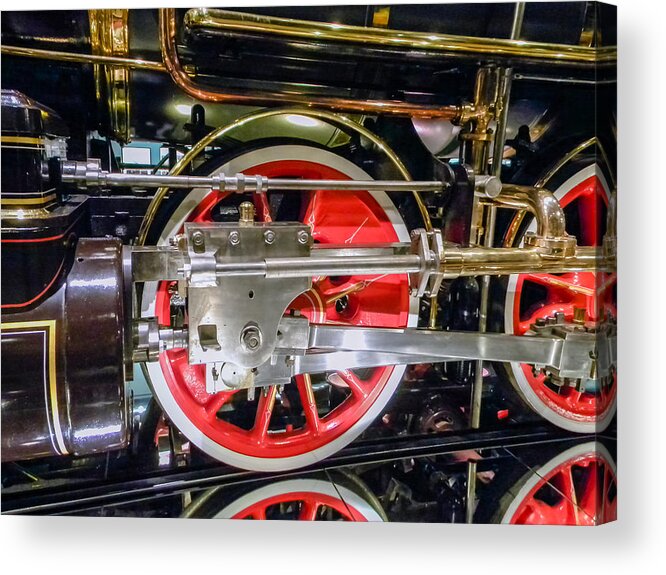 Virginia And Truckee Acrylic Print featuring the photograph Train Wheels by Mike Ronnebeck