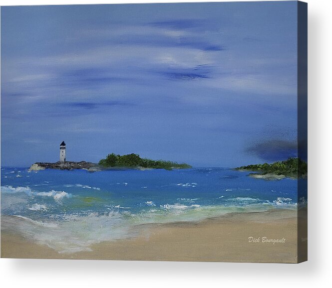 Beach Acrylic Print featuring the painting Tranquility Bay by Dick Bourgault
