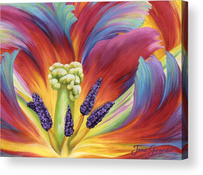 Tulip Acrylic Print featuring the painting Tulip Color Study by Jane Girardot