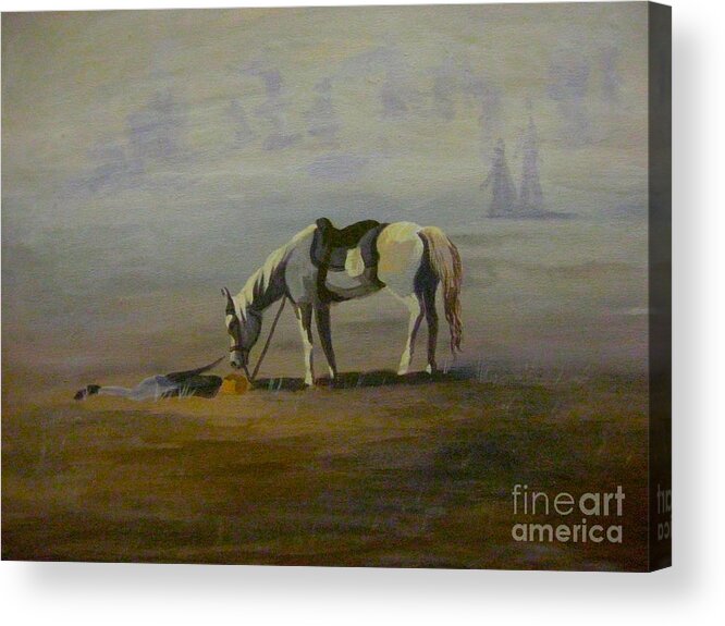 Horse Acrylic Print featuring the painting Tunnel Hill's Loyalty by Gretchen Allen