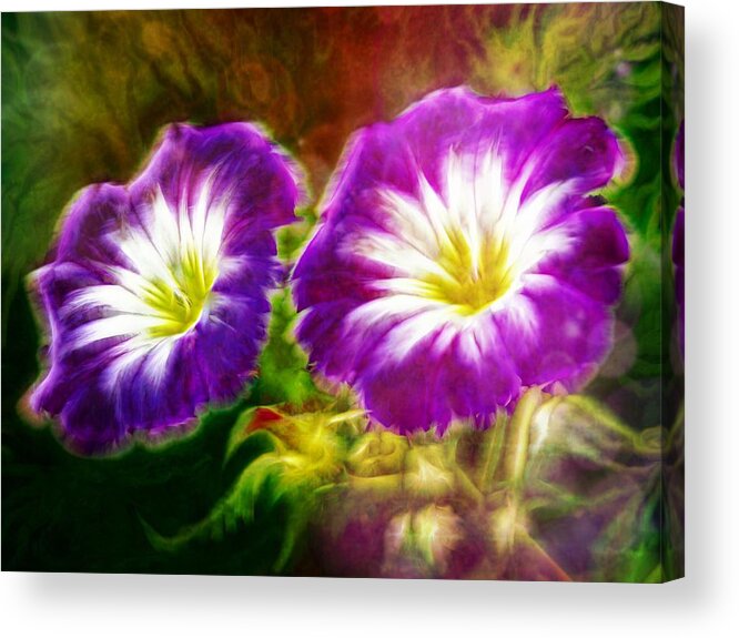 Flowers Acrylic Print featuring the digital art Two eyes of Heaven by Lilia D
