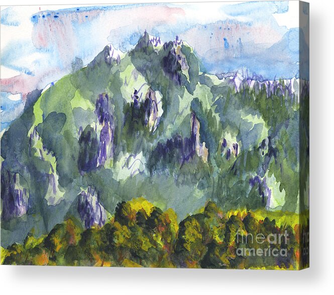 Mountains Acrylic Print featuring the painting Uintah Highlands 1 by Walt Brodis