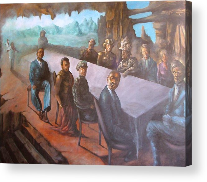 Mlk Acrylic Print featuring the painting Under the rock by John Edwe