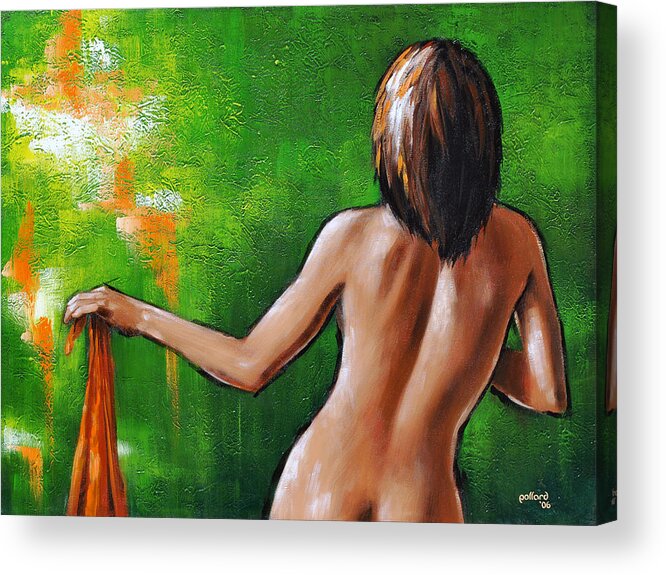 Nude Acrylic Print featuring the painting Undressed by Glenn Pollard
