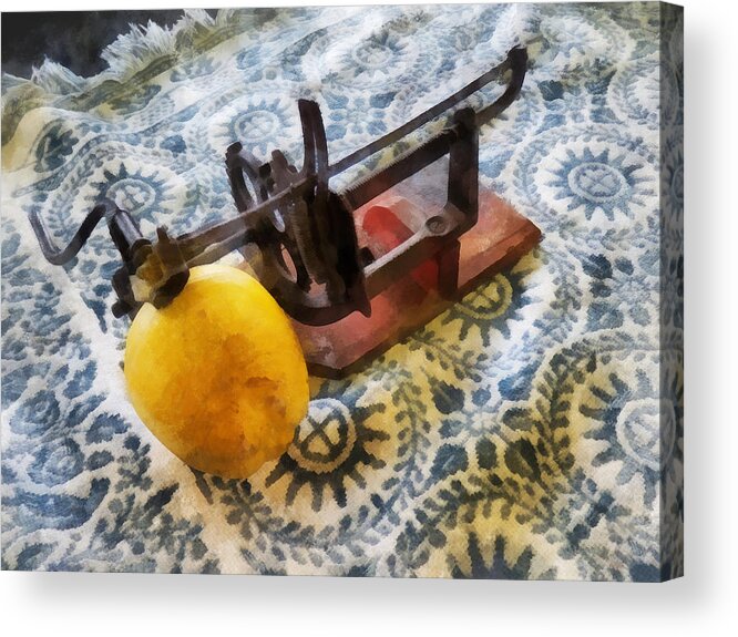 Apple Acrylic Print featuring the photograph Vintage Apple Peeler by Susan Savad