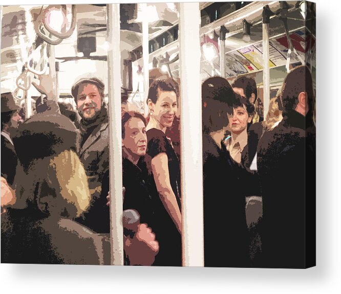 New York City Subway Acrylic Print featuring the photograph Vintage Train by Jessica Levant