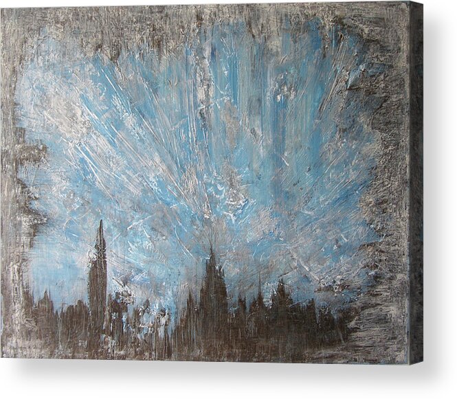 Acryl Painting Structured Acrylic Print featuring the painting W2 - smog by KUNST MIT HERZ Art with heart