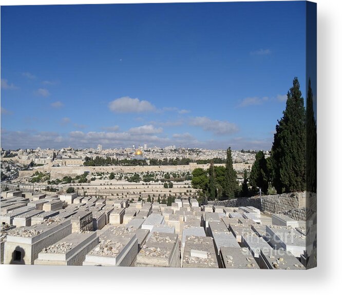 Jewish Cemetery Acrylic Print featuring the photograph Waiting for God by Karen Jane Jones