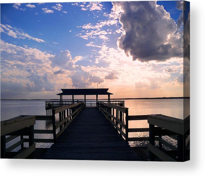 Sunset Acrylic Print featuring the photograph Walk the Line by Lindsey Floyd