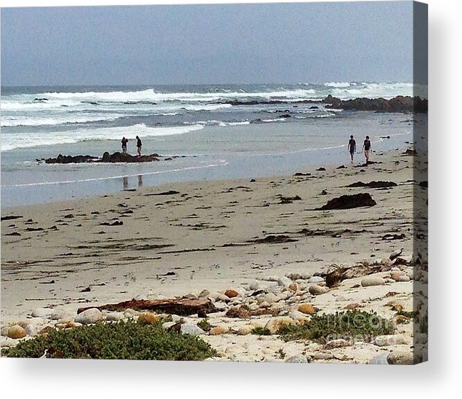 Walking Acrylic Print featuring the photograph Walking Along The Beach by Christy Gendalia