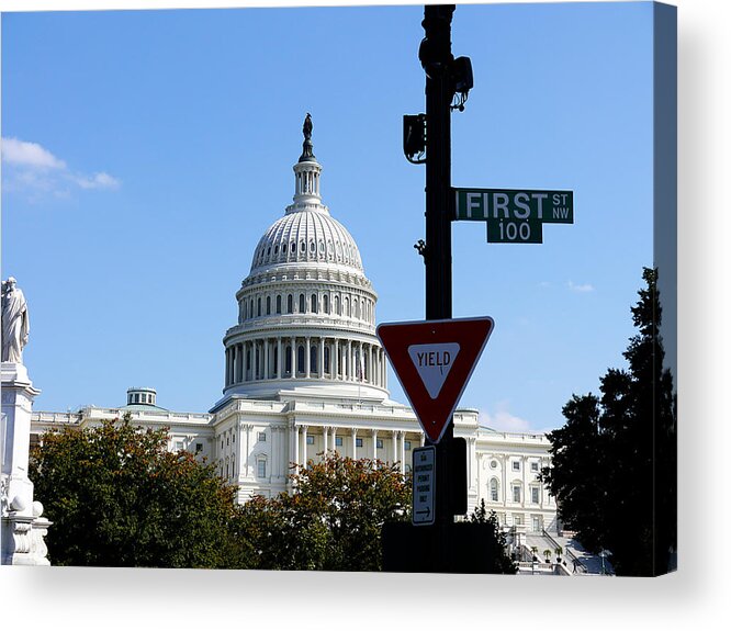Washington Acrylic Print featuring the photograph Washington DC - Who will yield first? by Richard Reeve