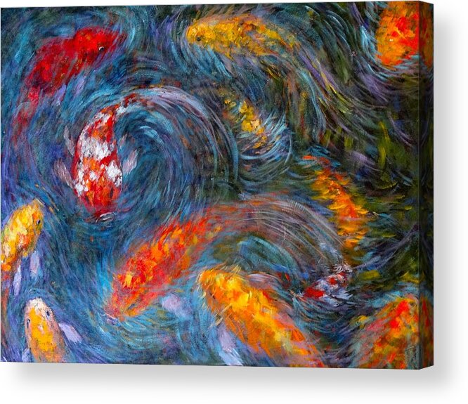 Fish Acrylic Print featuring the painting Washington Koi by Charles Munn