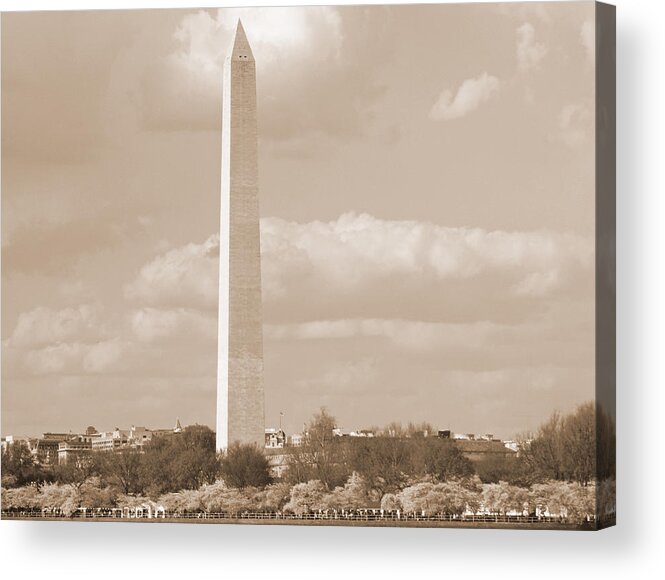 Washington Monument In April Ii Acrylic Print featuring the photograph Washington Monument In April II by Emmy Vickers