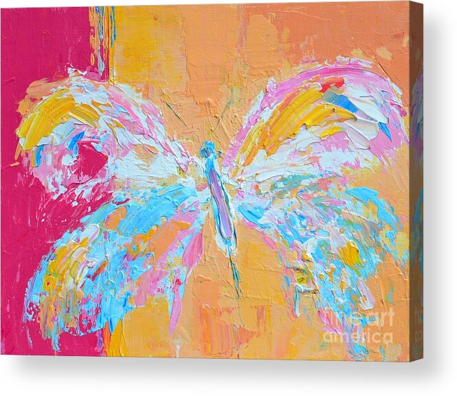 Whimsical Butterfly Acrylic Painting Modern Impressionist Style Acrylic Print featuring the painting Whimsical Butterfly by Patricia Awapara