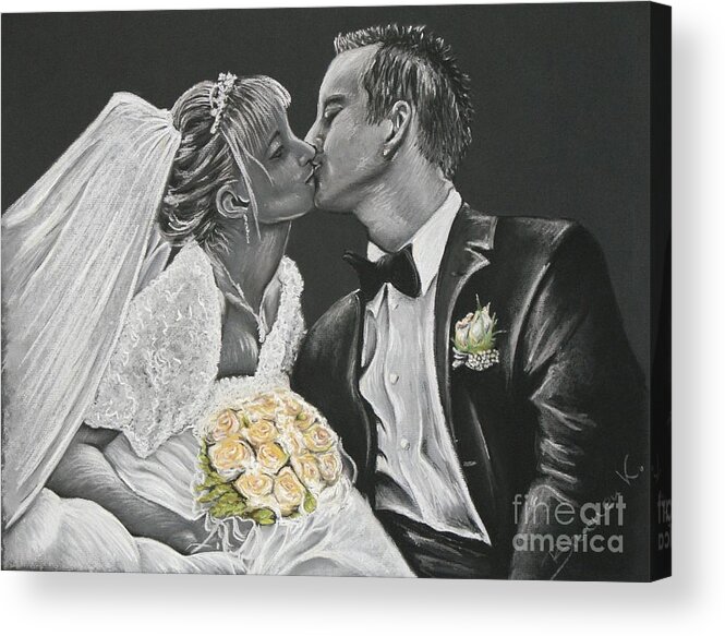 Marriage Acrylic Print featuring the pastel White Wedding by Katharina Bruenen