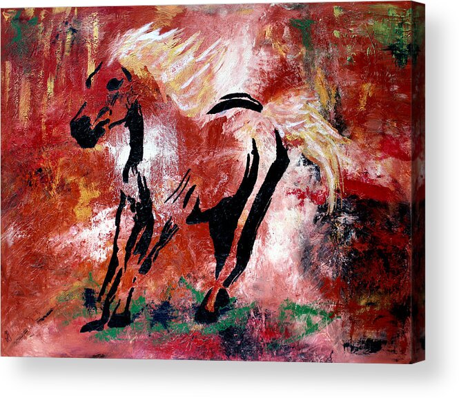 Original Painting Acrylic Print featuring the painting Wildfire by Nan Bilden