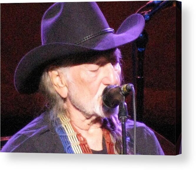 Willie Nelson Acrylic Print featuring the photograph Willie Nelson by Melinda Saminski
