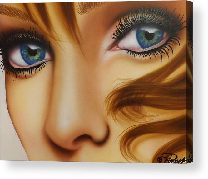 Portrait Acrylic Print featuring the painting Window to the Soul by Darren Robinson