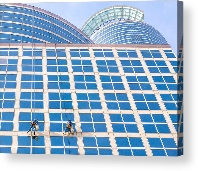 Window Washer Acrylic Print featuring the photograph Window Washers by Jim Hughes