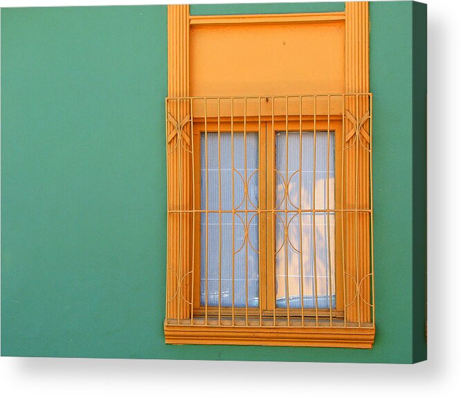 Color Acrylic Print featuring the photograph Windows of the World - Santiago Chile by Rick Locke - Out of the Corner of My Eye