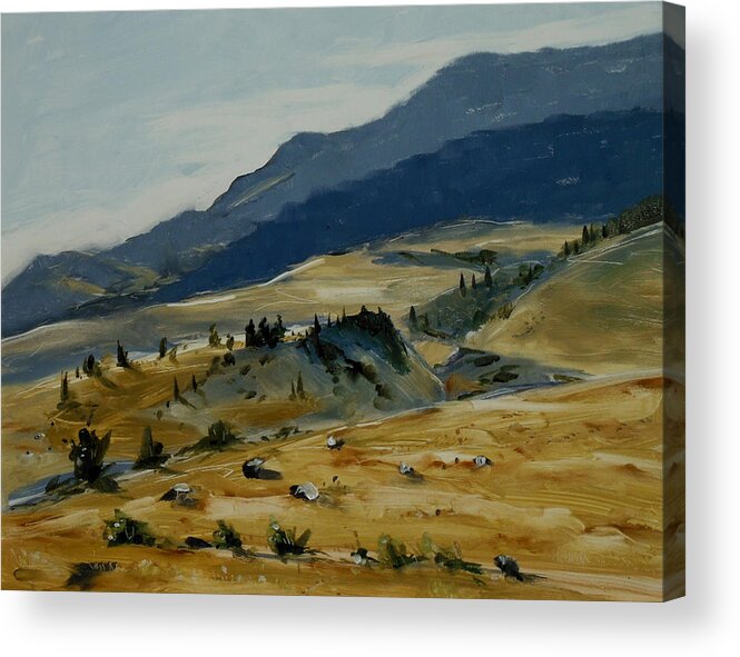 Landscape Acrylic Print featuring the painting Wine Glass Valley Montana by Les Herman