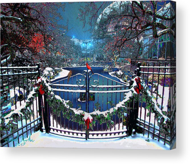 Winter Art Acrylic Print featuring the digital art Winter Garden by Michael Rucker