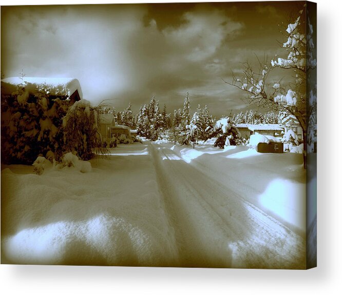 Winter Acrylic Print featuring the photograph Winter Lane by Micki Findlay