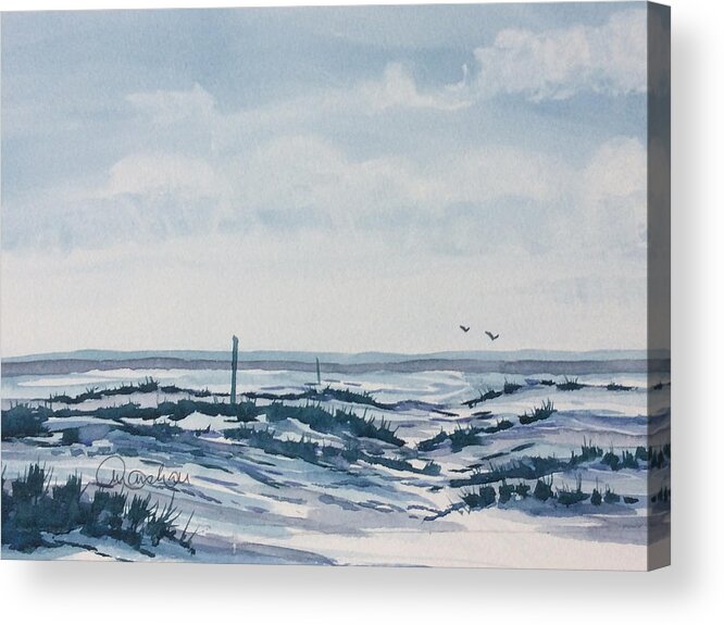 Glenn Marshall Yorkshire Artist Acrylic Print featuring the painting Winter on the Moors by Glenn Marshall