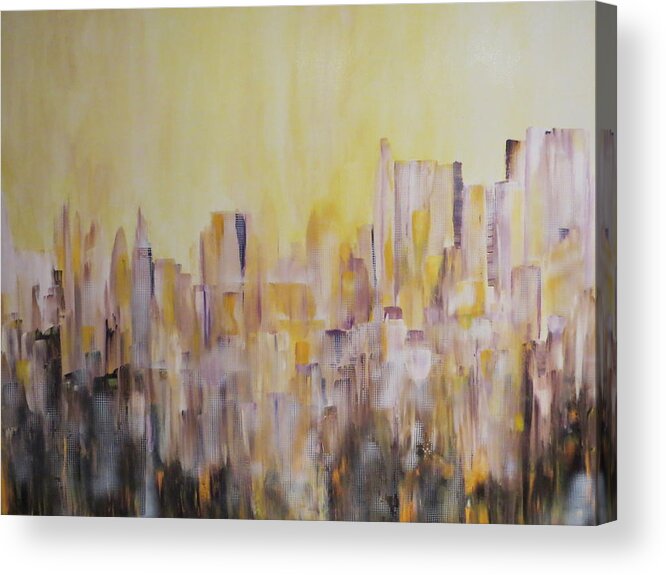 Cityscape Acrylic Print featuring the painting Your View?  by Soraya Silvestri