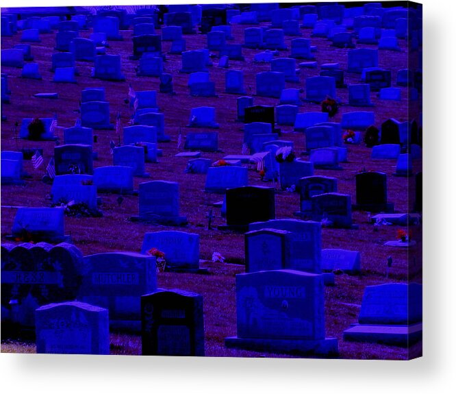 Dark Acrylic Print featuring the photograph Dark Cemetery #1 by Jose Lopez