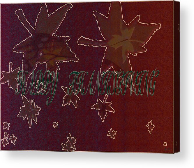 Thanksgiving Card Acrylic Print featuring the digital art Happy Thanksgiving Card #1 by Debra   Vatalaro