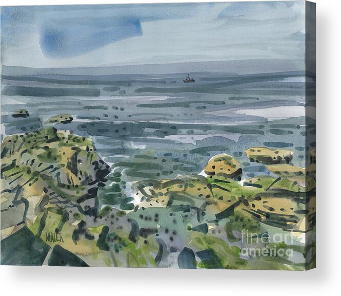 Irish Acrylic Print featuring the painting Irish Coast #2 by Donald Maier
