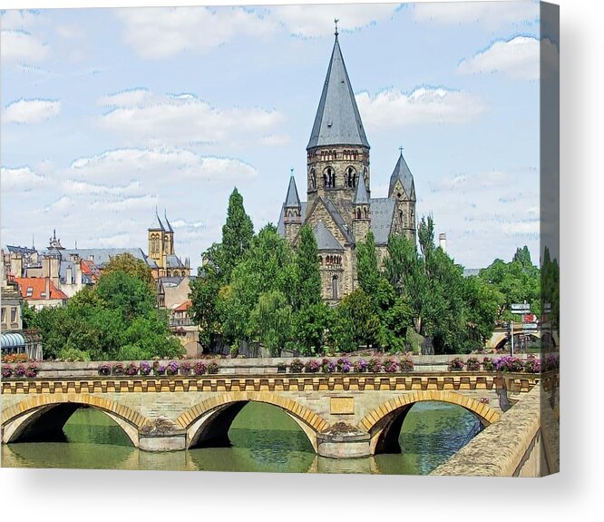 Europe Acrylic Print featuring the photograph Temple neuf de Metz Metz France #1 by Joseph Hendrix