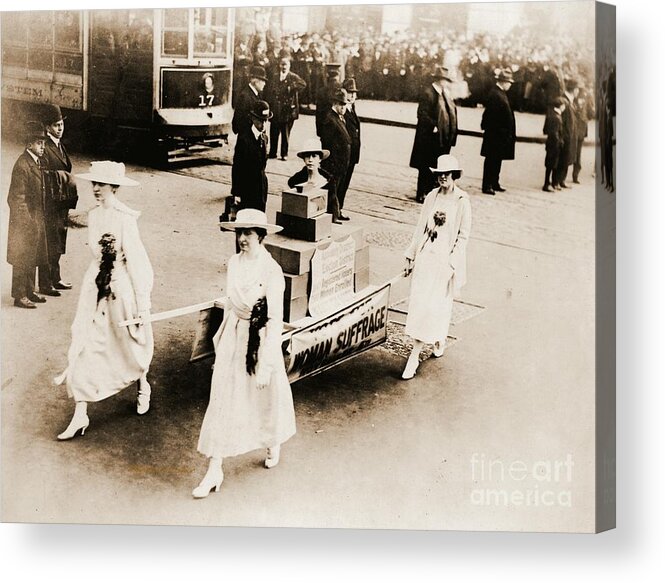 1915 New York City Suffrage Parade Acrylic Print featuring the photograph 1915 New York City Suffrage Parade by Padre Art