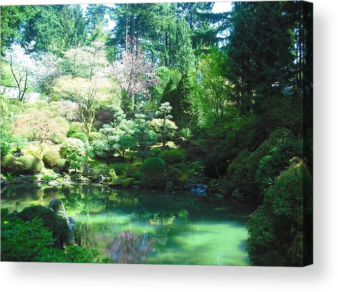 Japanese Garden Acrylic Print featuring the photograph Portland Japanese Garden by Kelly Manning