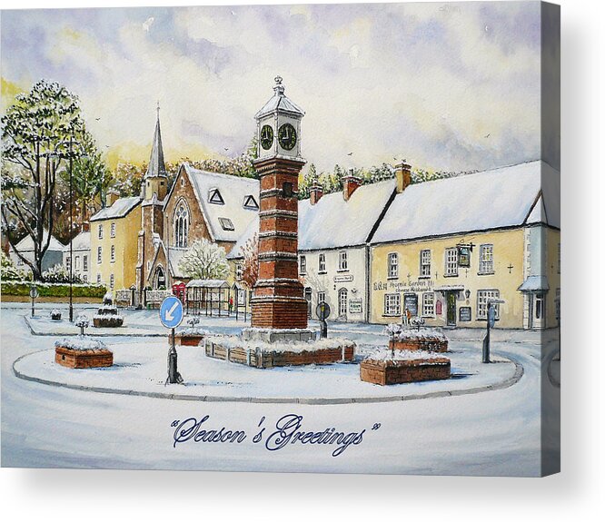 Water Colour Acrylic Print featuring the painting Winter in Twyn Square #2 by Andrew Read