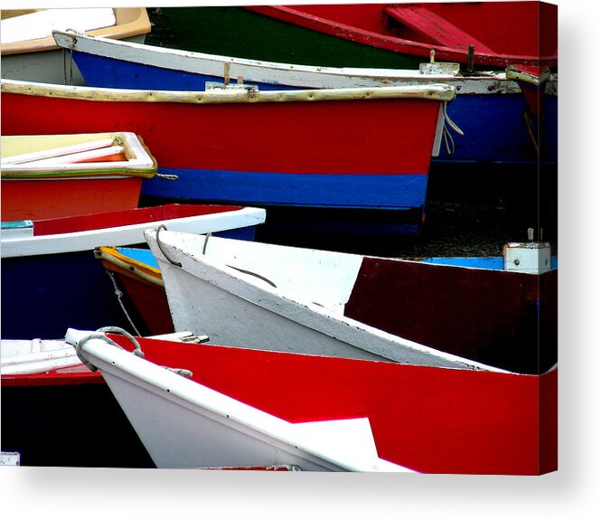 Boats Acrylic Print featuring the photograph Festive by Jean Wolfrum