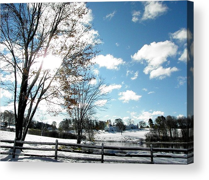 Snow Acrylic Print featuring the photograph A Colorful Snowy Landscape by Kim Galluzzo