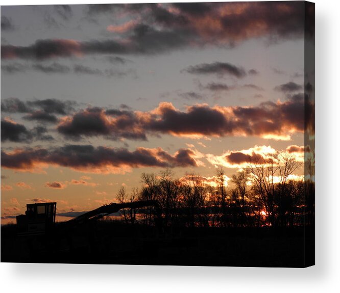 Sunset Acrylic Print featuring the photograph A Farmers Day Is Done by Kim Galluzzo Wozniak