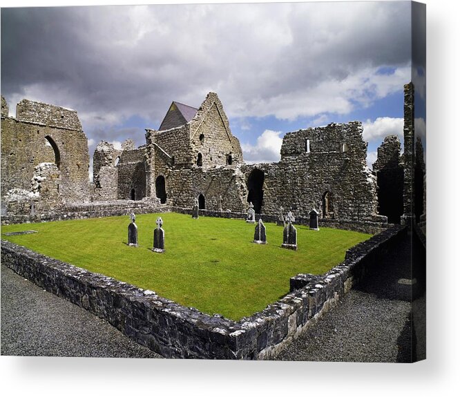 Cemetery Acrylic Print featuring the photograph Abbeyknockmoy, Cistercian Abbey Of by The Irish Image Collection 