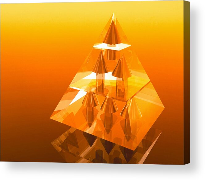 Hierarchy Acrylic Print featuring the photograph Abstract Computer Artwork Of A Pyramid Of Arrows by Laguna Design