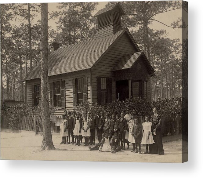 History Acrylic Print featuring the photograph African American School Children Posed by Everett