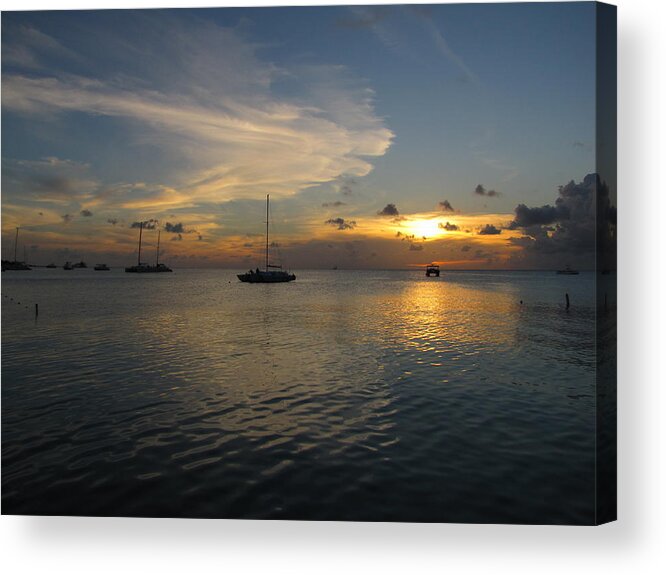 Sunset Acrylic Print featuring the photograph Aruba Sunset 1 by Keith Stokes