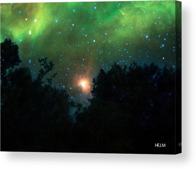  Country Moon Photographs Acrylic Print featuring the photograph Aurora Nights by Mayhem Mediums