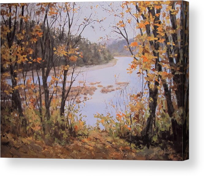 Autumn Acrylic Print featuring the painting Autumn Splash by Karen Ilari