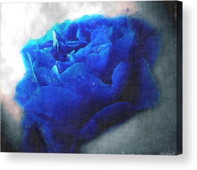  Acrylic Print featuring the digital art Blue Rose by Debbie Portwood