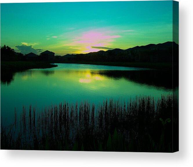 Sunset Acrylic Print featuring the photograph Boca Sunset by Sheila Silverstein